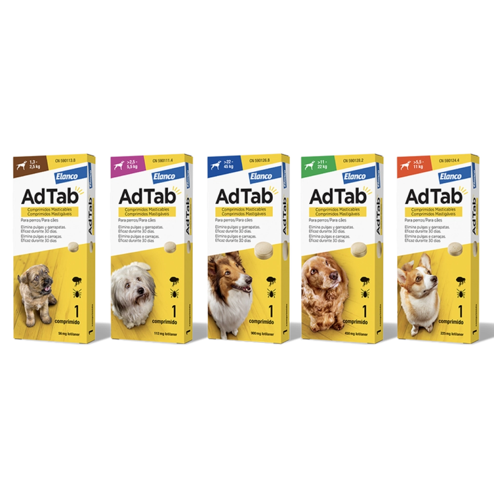 ADTAB COMPRIMIDOS MASTICABLES ANTI PULGAS Y GARRAPATAS