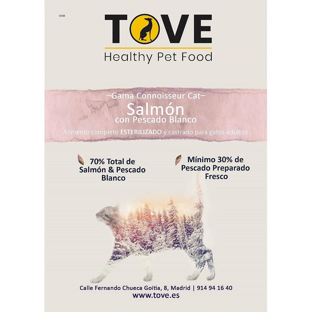 TOVE CONNOISSEUR GATO ESTERILIZADO SALMÓN Y PESCADO BLANCO (SIN CEREALES)