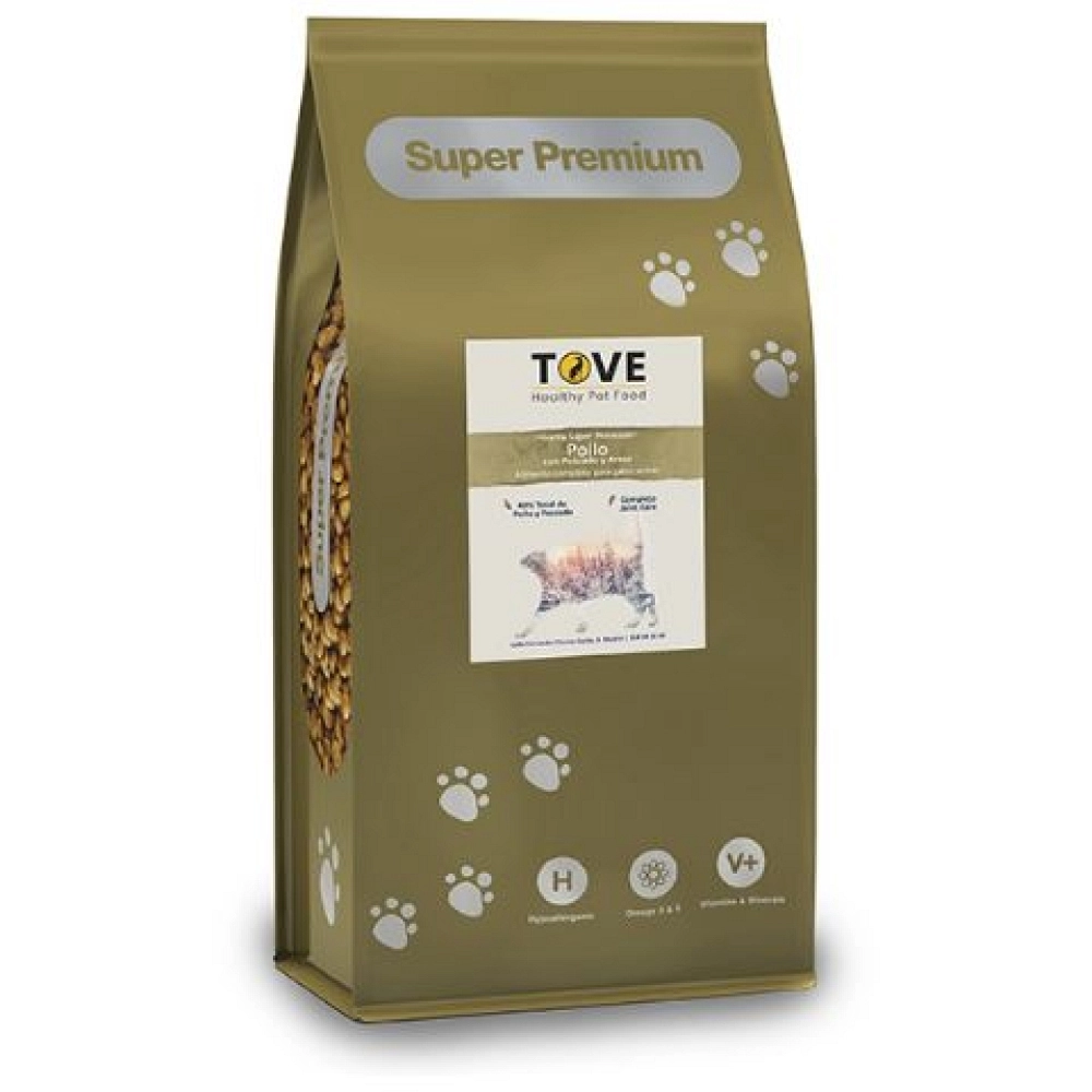 TOVE GATO SENIOR SUPER PREMIUM POLLO CON PESCADO Y ARROZ